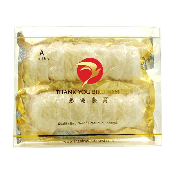 Thank You Bird Nest - Clear Box
AAQQ-Super Dry Quality 100g-Products of Indonesia at ThankYouBirdNest